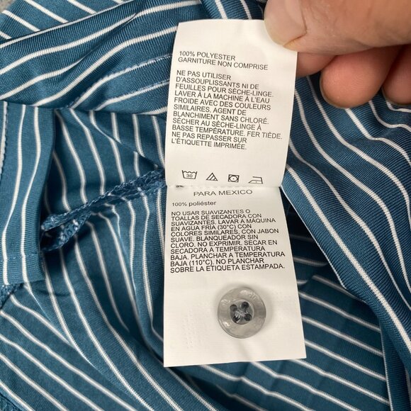 PGA TOUR Striped Polo Shirt Men’s Size Small Real Teal,Golf,Sun Protection - Picture 7 of 12